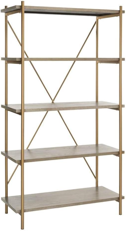 Rigby 5-Tier Etagere - Rustic Oak/Gold - Safavieh