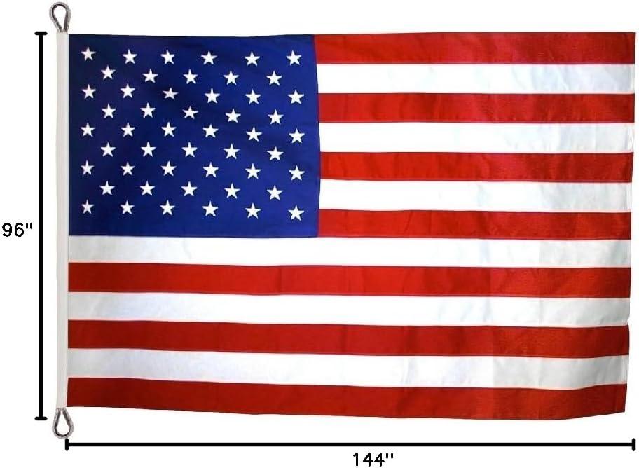 American Flag 8x12 ft Polyester with Embroidered Stars