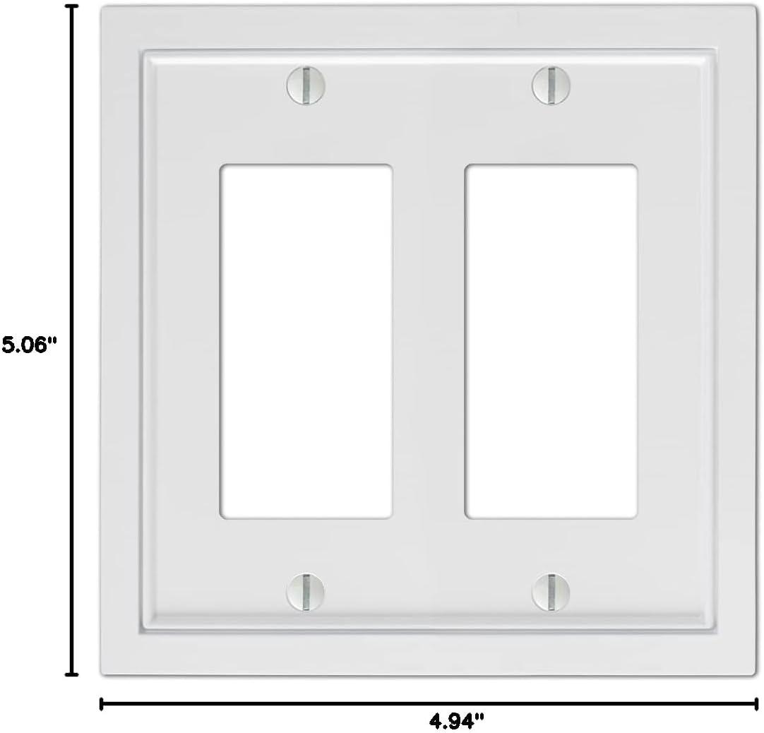 White Cast Metal Double Rocker Wallplate