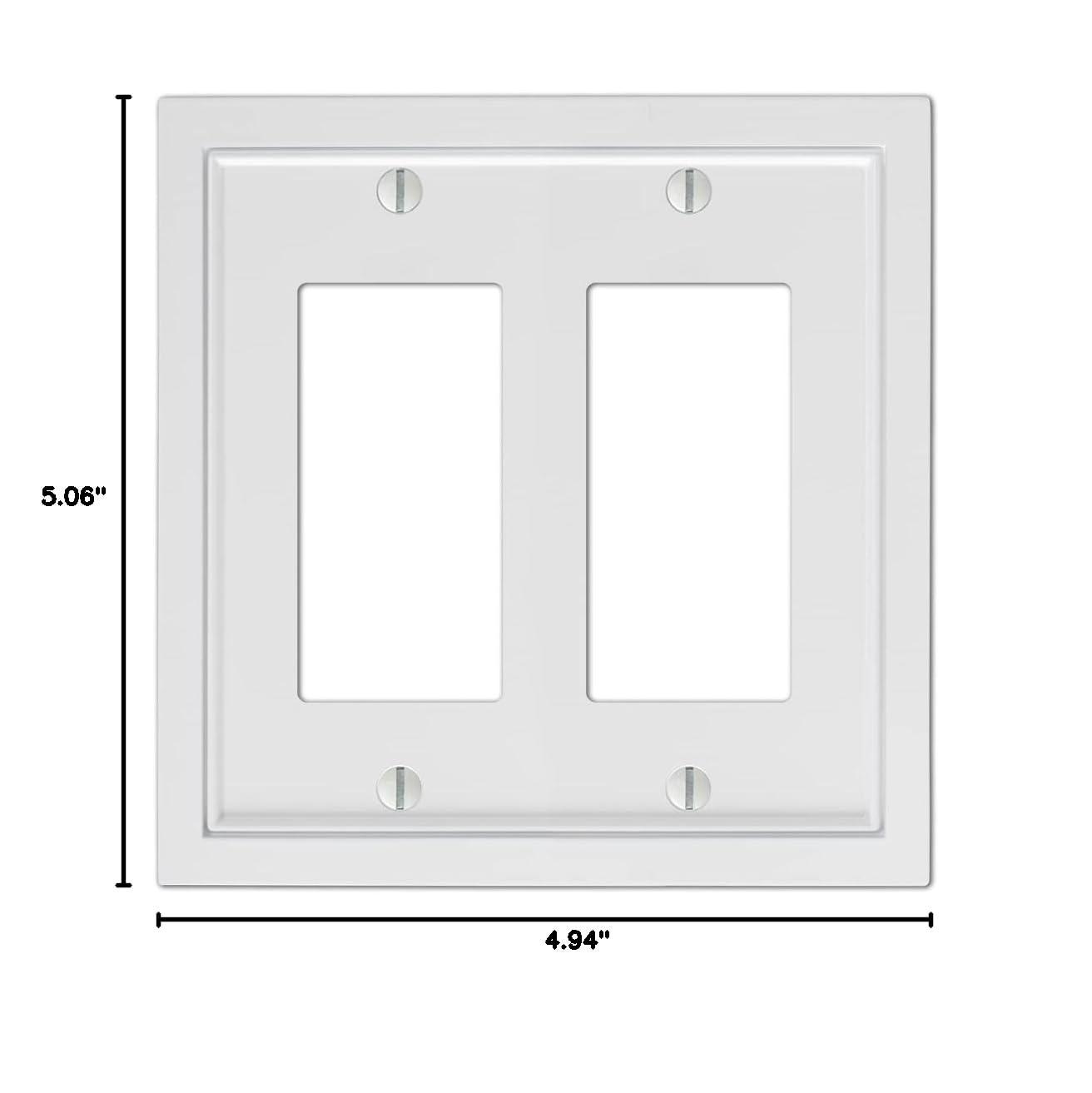 Amerelle 900RRW Shaker Wallplate, 2 Rocker, Cast Metal, White, 1-Pack