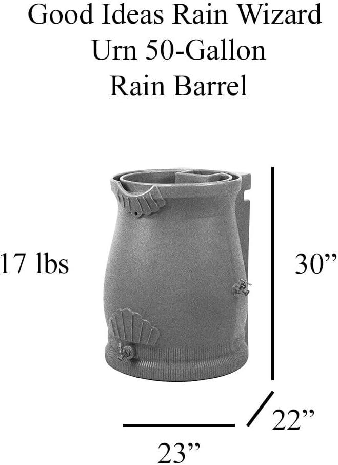 Good Ideas Good Ideas 50 Gallons Plastic Drainable Dual Overflow Planter Rain Barrel