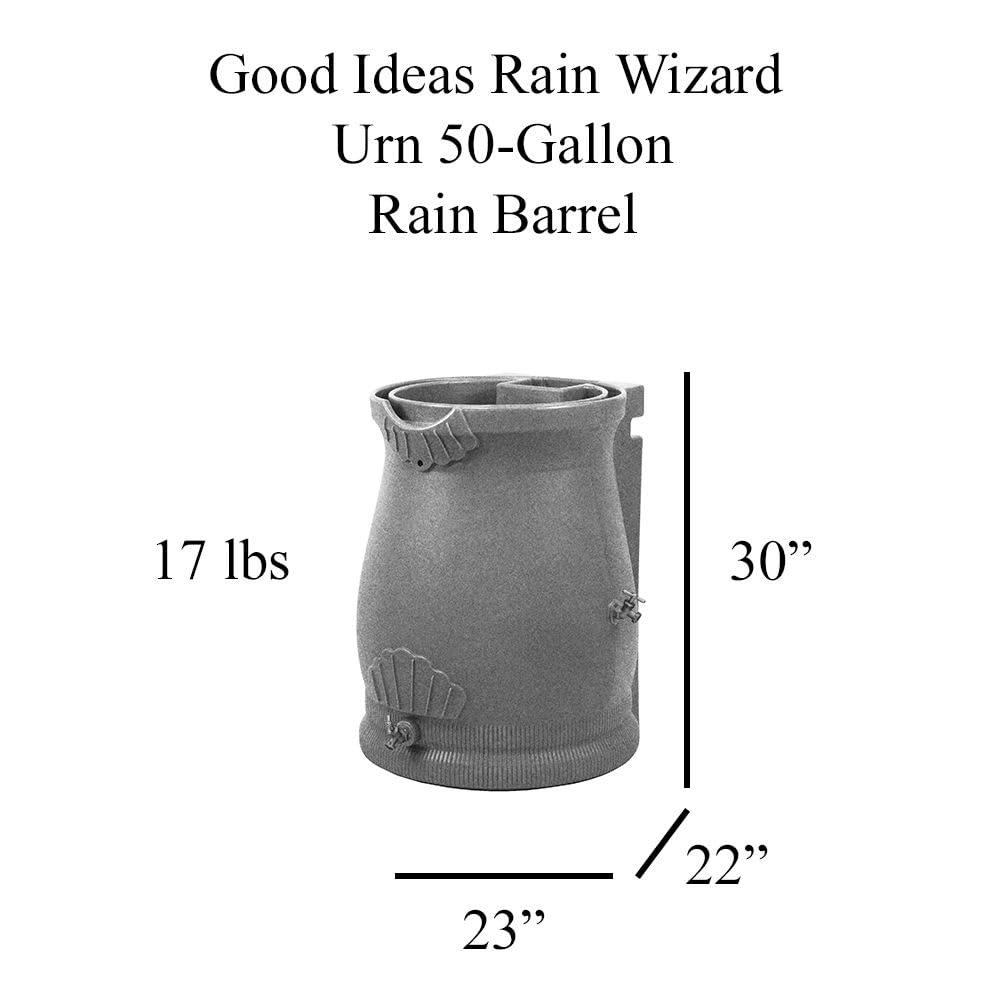 Good Ideas Good Ideas 50 Gallons Plastic Drainable Dual Overflow Planter Rain Barrel