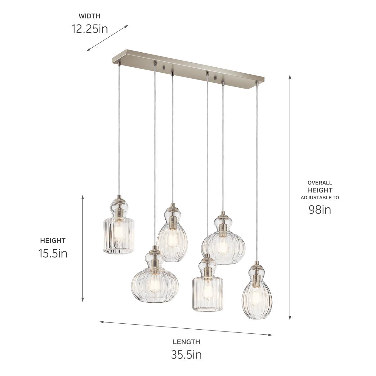 Kichler Lighting Riviera 6 - Light Island Pendant Light in  Brushed Nickel