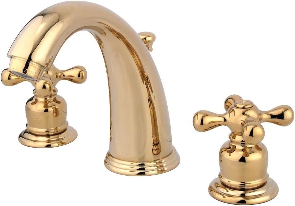 Kingston Brass Victorian Two-Handle 3-Hole Deck Mount Widespread Bathroom Faucet with Retail Pop-Up Drain