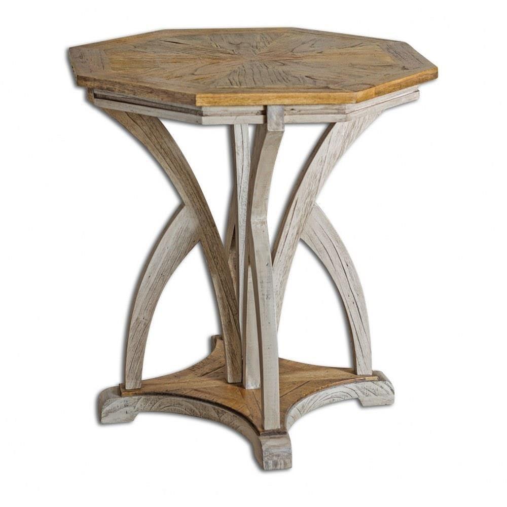 Uttermost Ranen Aged White and Mango Side Table