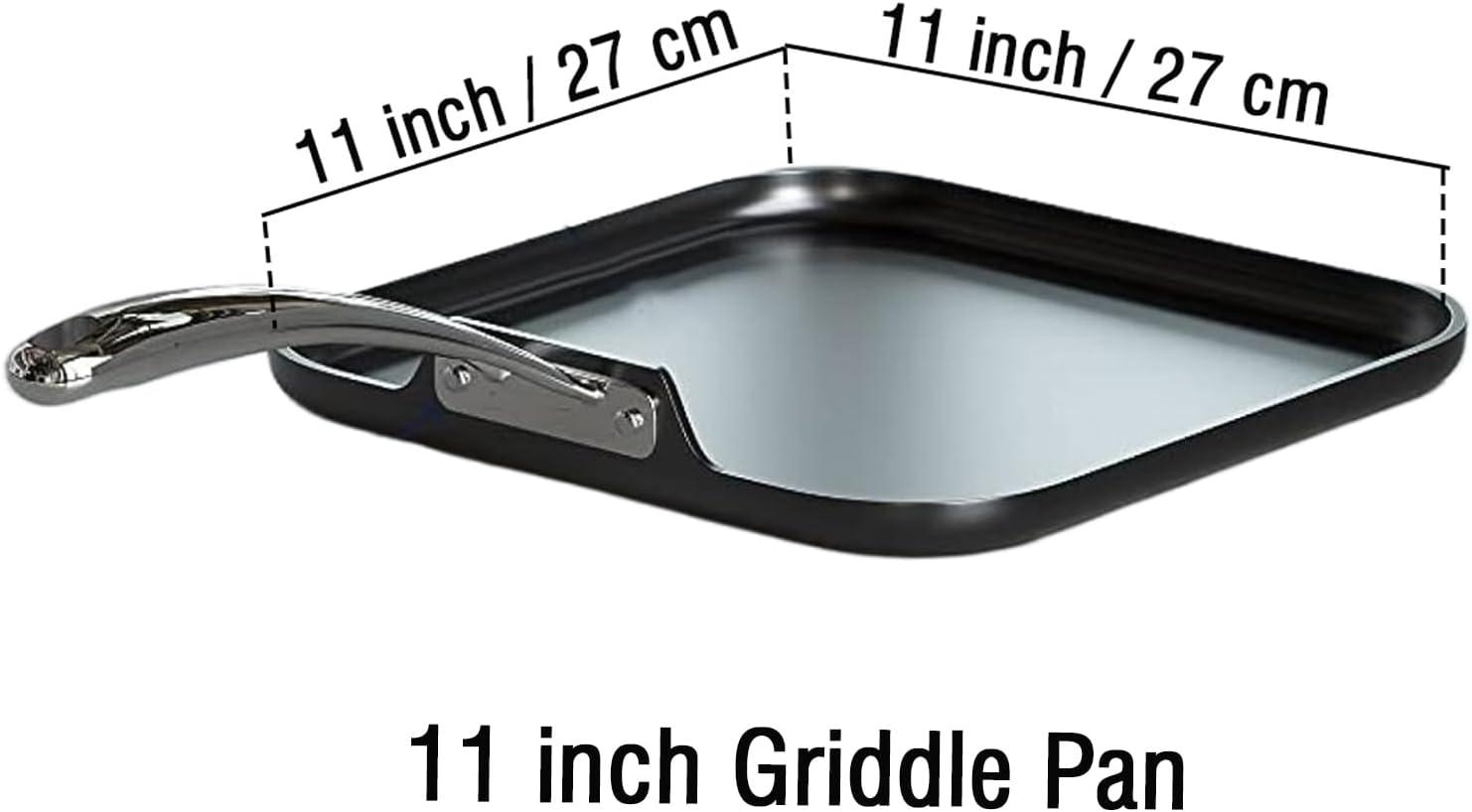 Cooks Standard Nonstick Hard Anodized Square Griddle Pan 11 x 11-Inch