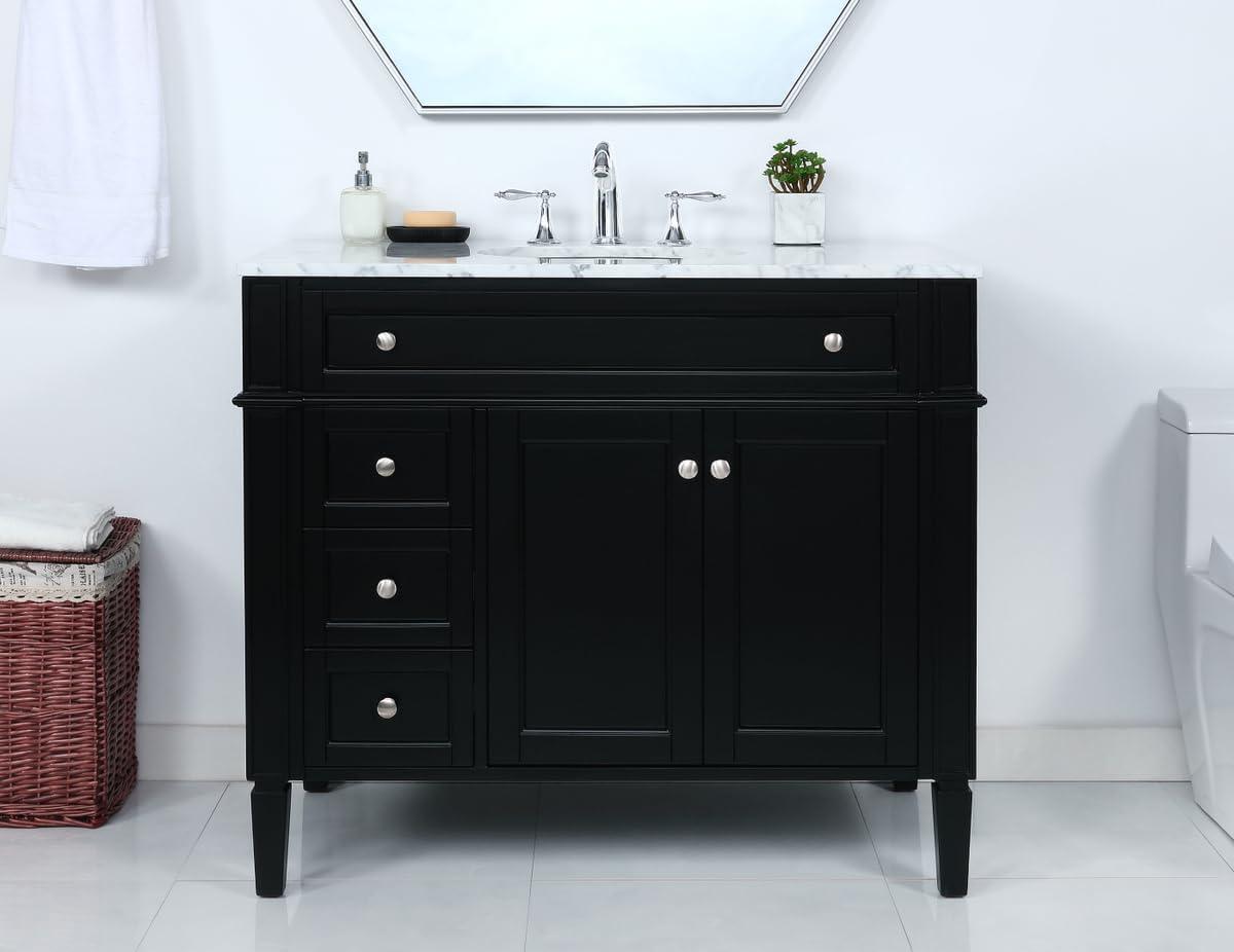 Rivers 40" Free-Standing Single Bathroom Vanity Set with Marble Vanity Top