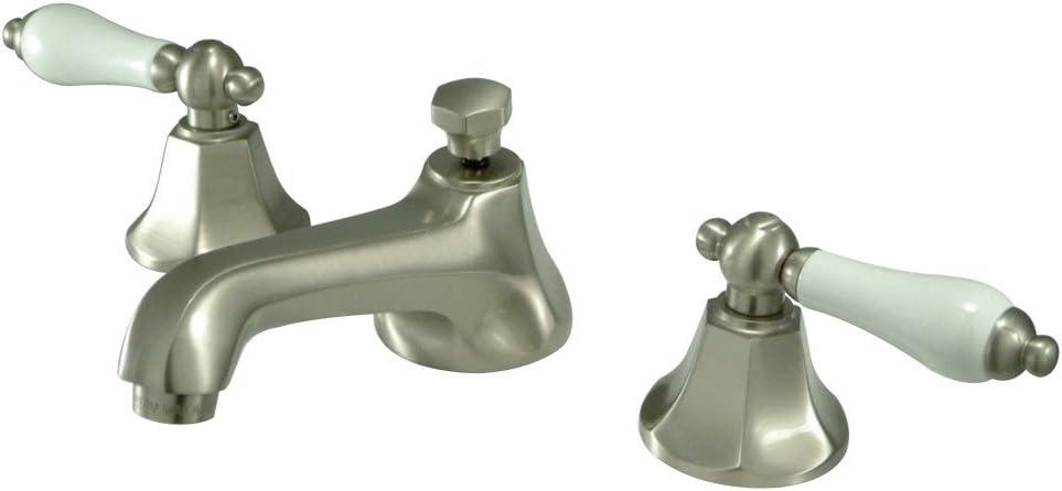 Elegant Traditional Brushed Nickel Widespread Bathroom Faucet with Dual Lever Handles