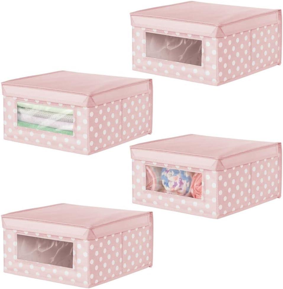 mDesign Medium Fabric Nursery Box with Lid/Window