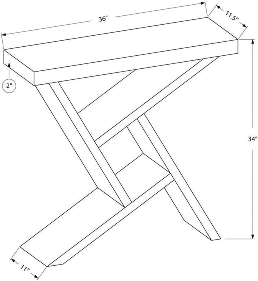 Monarch Specialties Accent Table, Console, Entryway, Narrow, Sofa, Bedroom, Grey And White Laminate