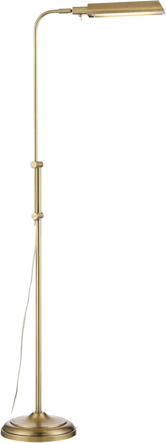 360 Lighting Culver Traditional Pharmacy Floor Lamp Standing 57" Tall Plated Aged Brass LED Adjustable Metal Shade for Living Room Reading Bedroo