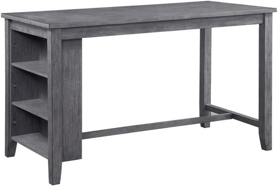 HMLIFE Modern Counter Height Table With Built-In Shelves