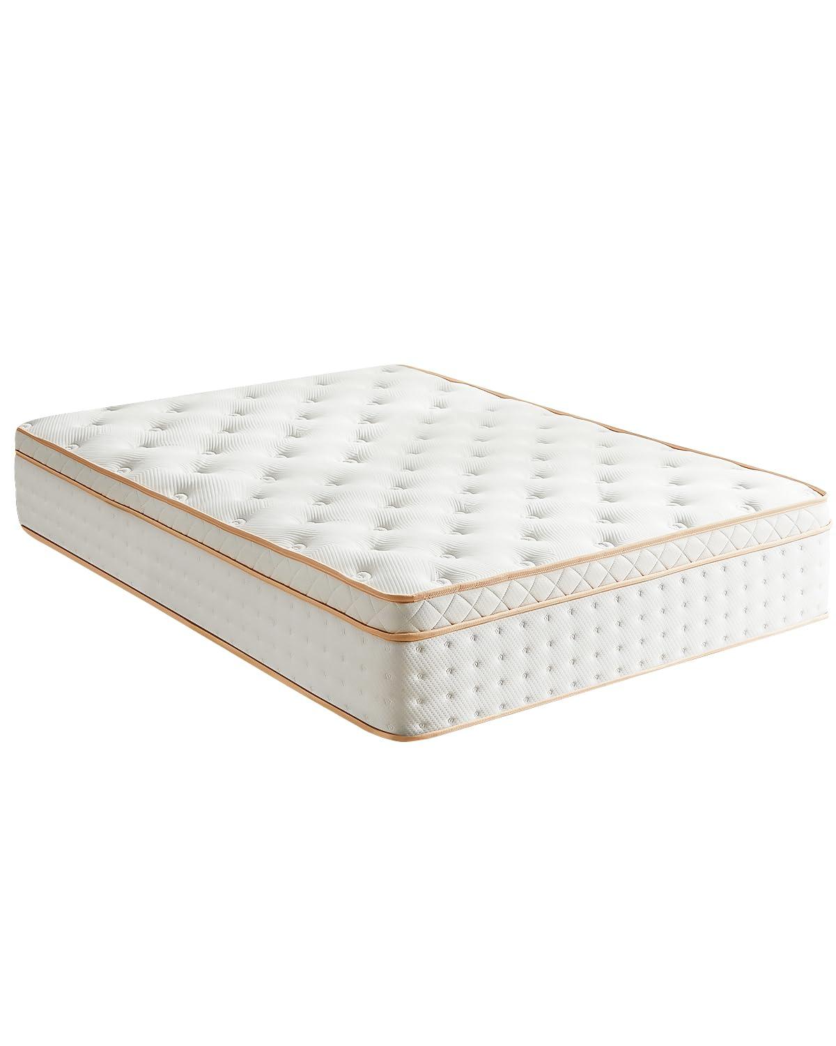 10 Inch Queen Mattress, Medium Firm Hybrid Mattress with Gel Memory Foam & Pocketed Coils, CertiPUR-US Certified, Pressure Relief, Motion Isolation, 100-Night Trial, 80“ x 60" x 10"