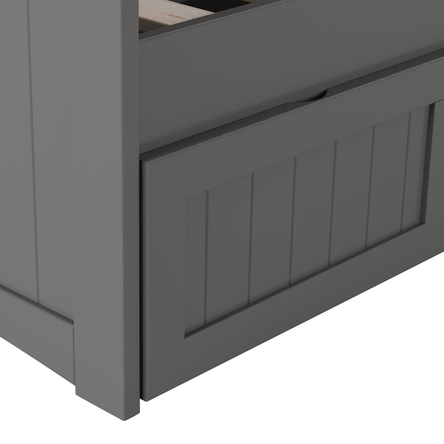 AFI Nantucket Twin Wood Daybed with Set of 2 Drawers in Grey