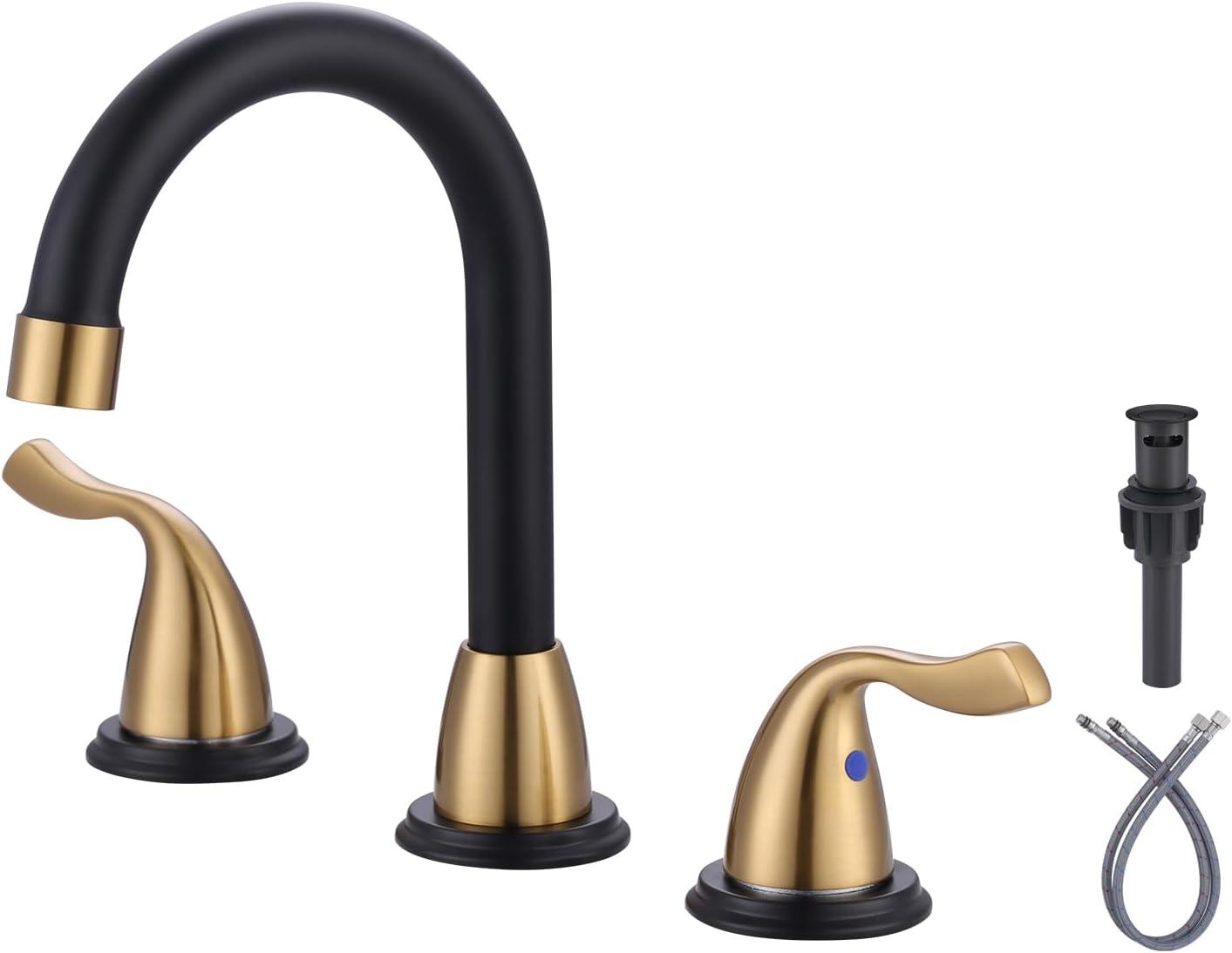 Widespread 2-handle Bathroom Faucet with Drain Assembly