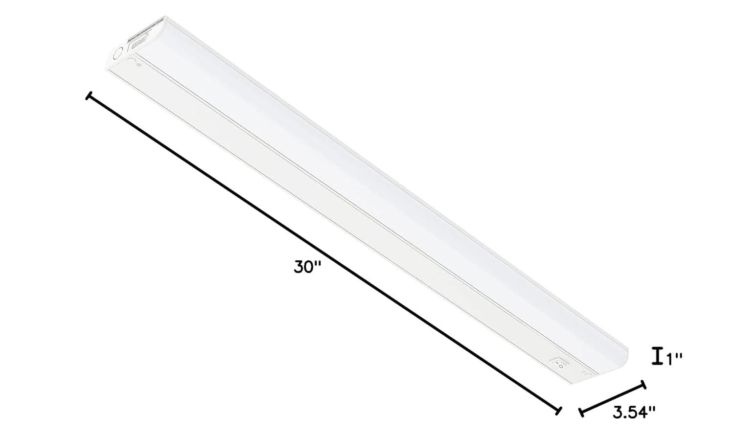 Inlight 3000K Dimmable Under Cabinet LED Lights, selectable 12/18/24/30 inches, Hardwired Only