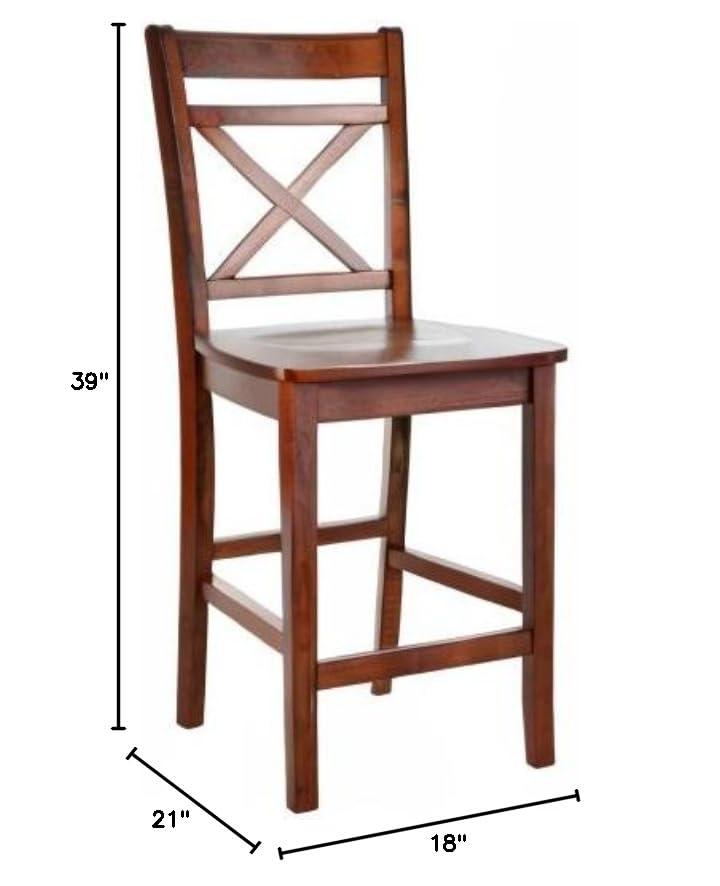 Acme Tartys Wooden Counter Height Chair in Cherry