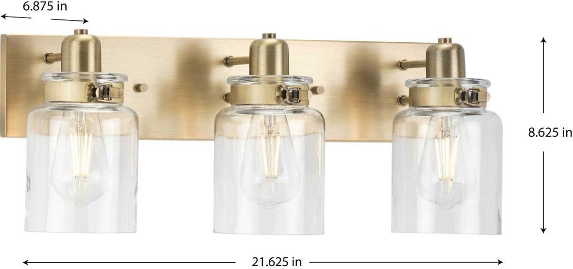 Progress Lighting Calhoun 3-Light Vintage Brass Bath Vanity