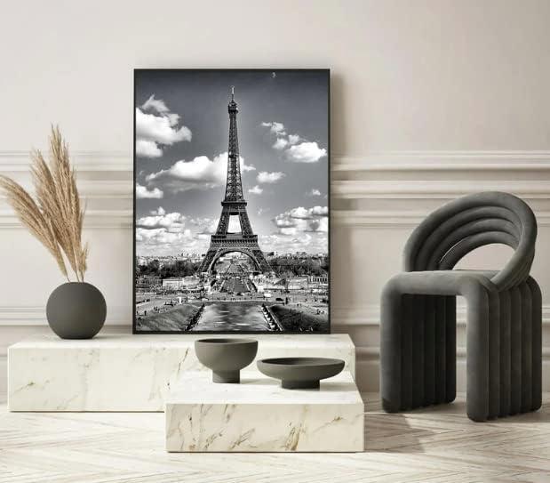 Eiffel Tower Black and White 11x14 Rectangular Print