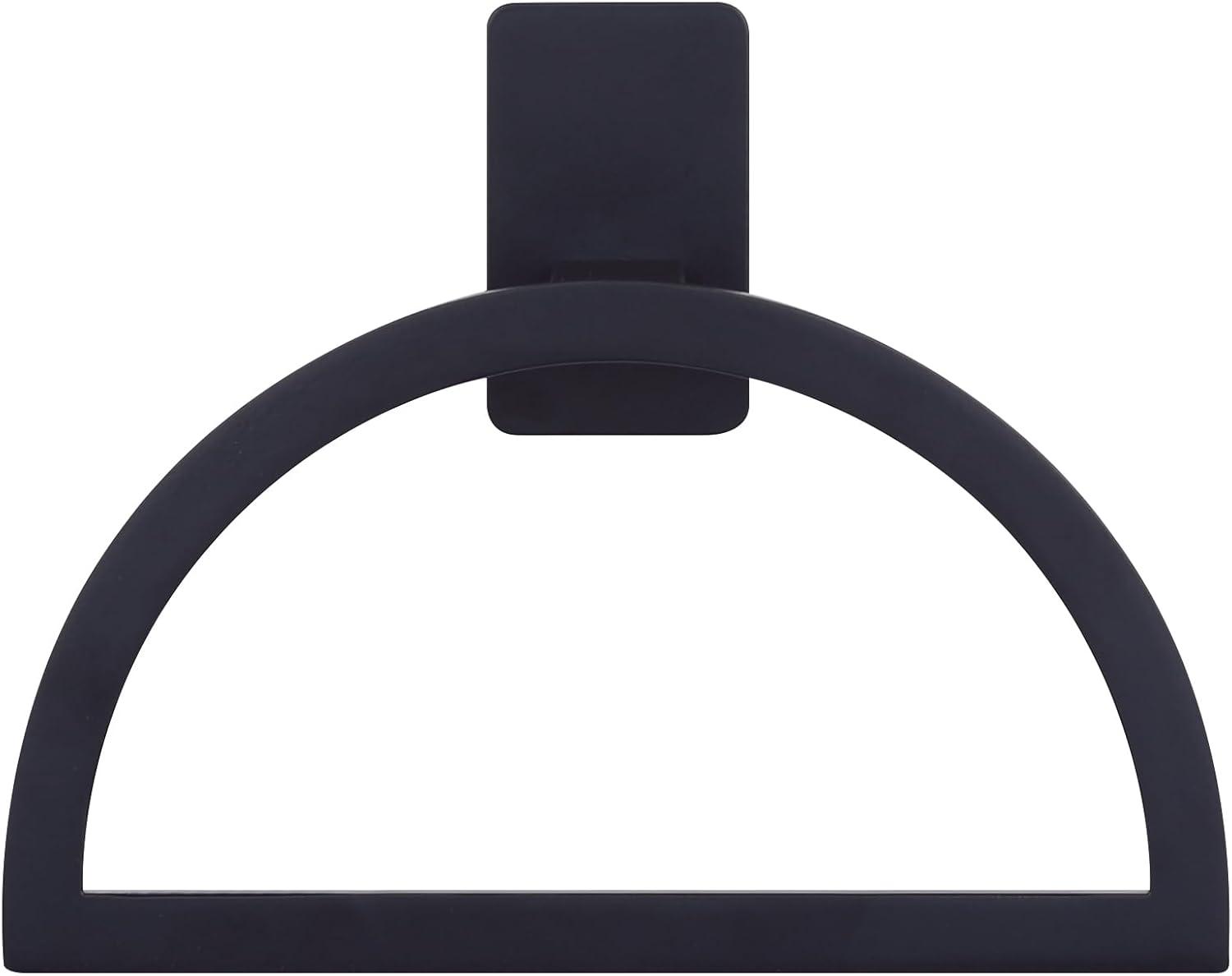 Archer Matte Black Modern Metal Towel Ring