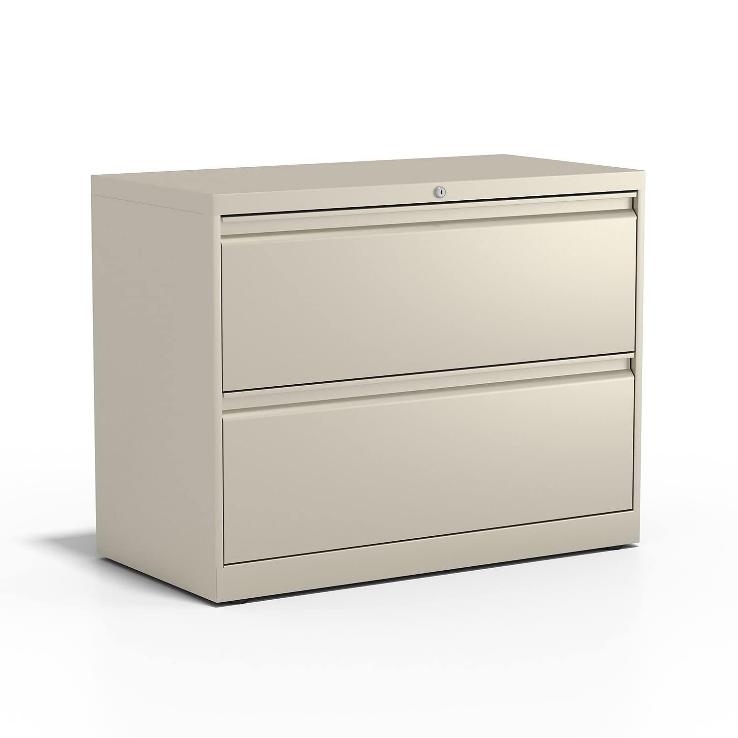 Staples Commercial 2-Drawer Lateral File Cabinets 36" Wide Putty 870391