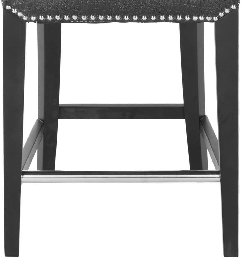 SAFAVIEH Seth Counter Stool Black / Crocodile