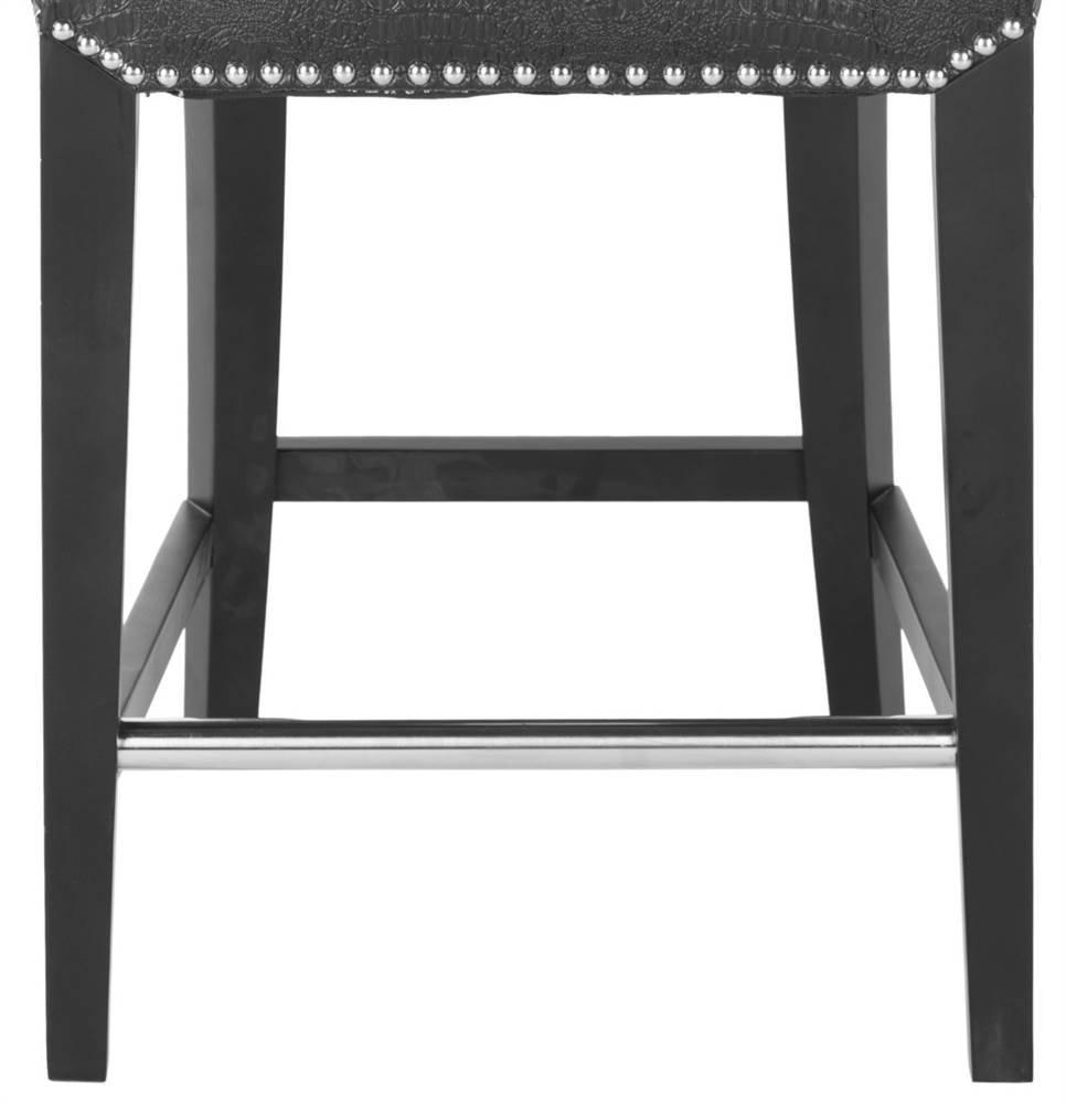 SAFAVIEH Seth Counter Stool Black / Crocodile