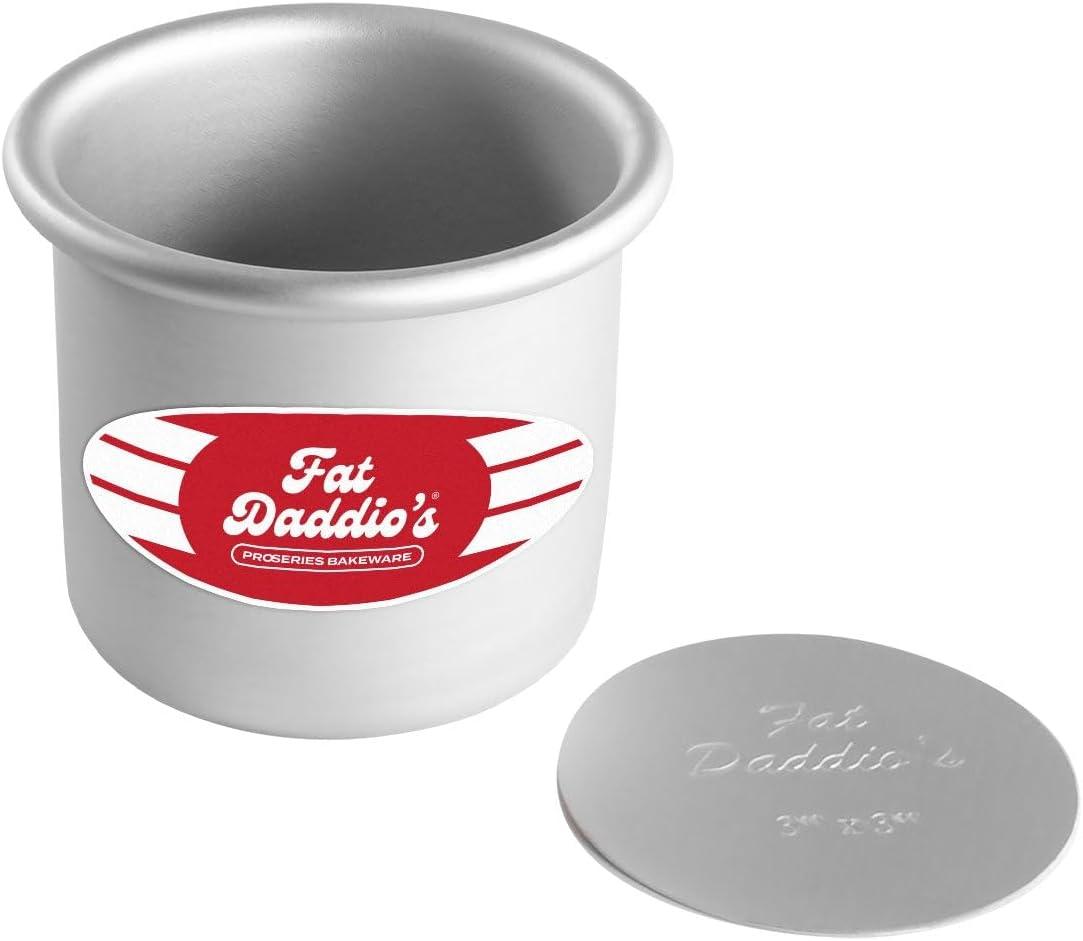 Fat Daddio's PCC-33 Anodized Aluminum, Cheesecake Pan with Removable Bottom, Round, 3" x 3", 3 Depth