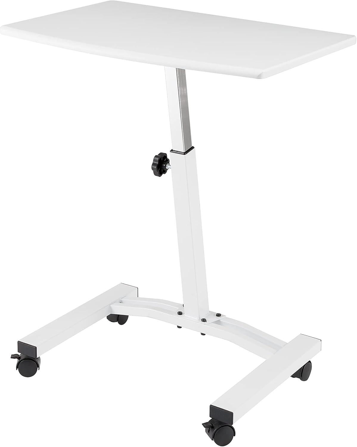 Seville Classics 23.75" Height Adjustable Mobile Laptop Desk, White