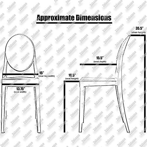 2xhome Modern Contemorary Dining Ghost Side Chair Stackable Victorian Acrylic Plastic Vanity Chair, Black