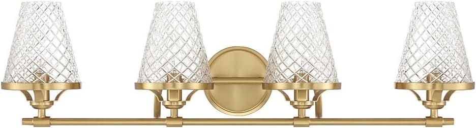 Savoy House Candler 4 - Light Vanity in  Warm Brass