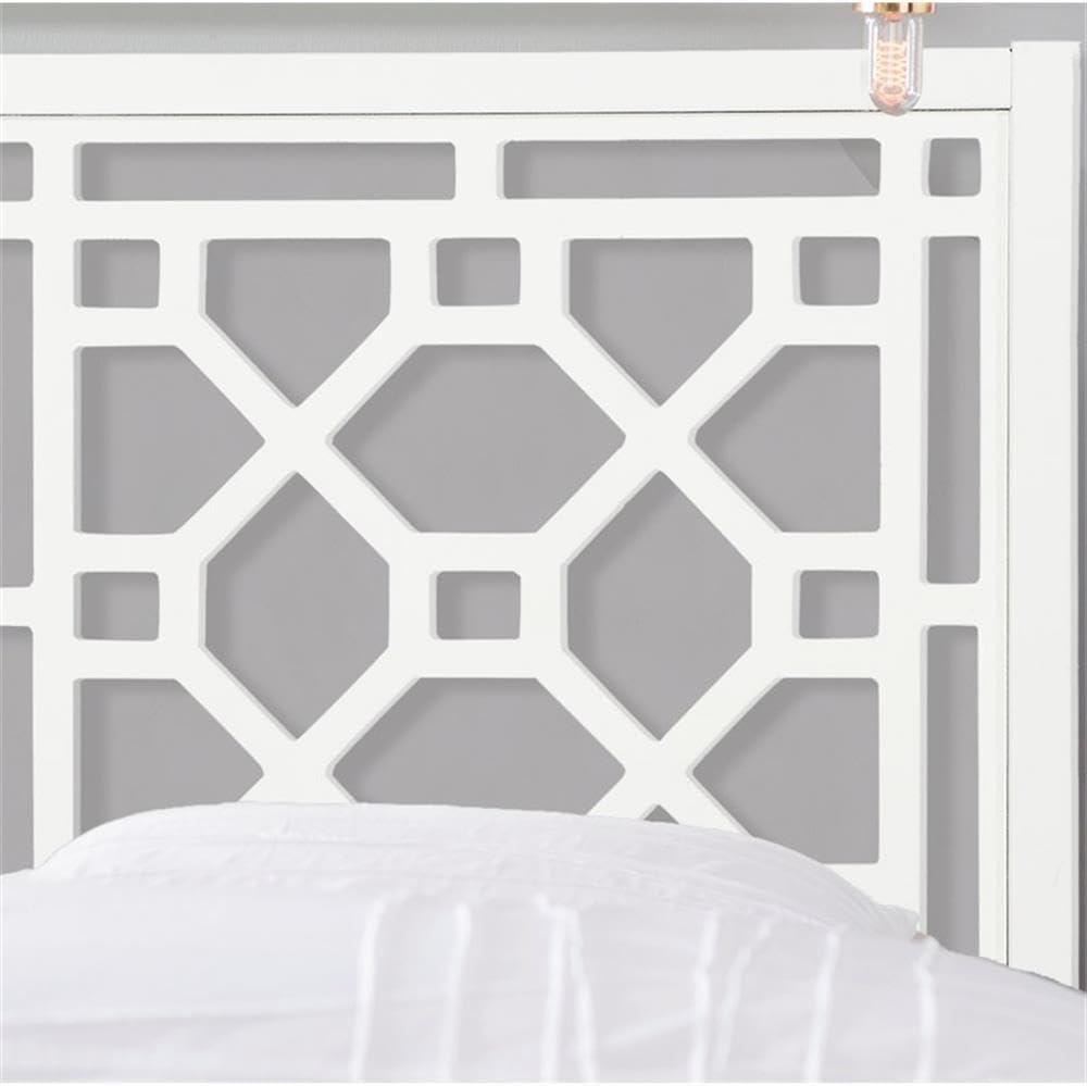 Comfort Pointe Full/Queen Thomas Headboard White: Chippendale Style, Poplar Wood, Painted Finish, Adjustable Height