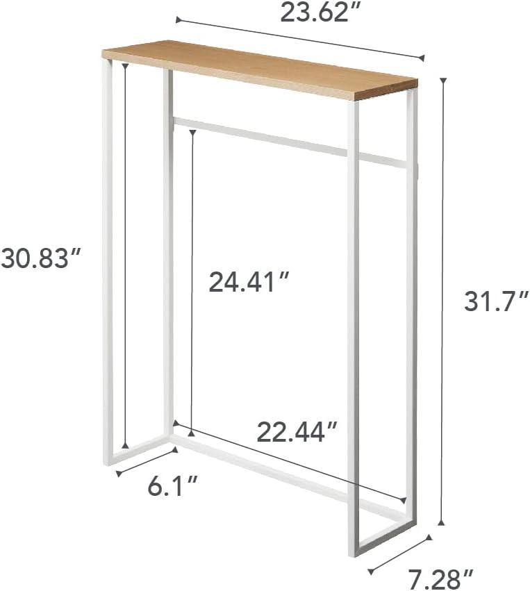 Tower Yamazaki Home Slim Console Table, Narrow Accent Table For Entryway Living Room, Steel + Wood