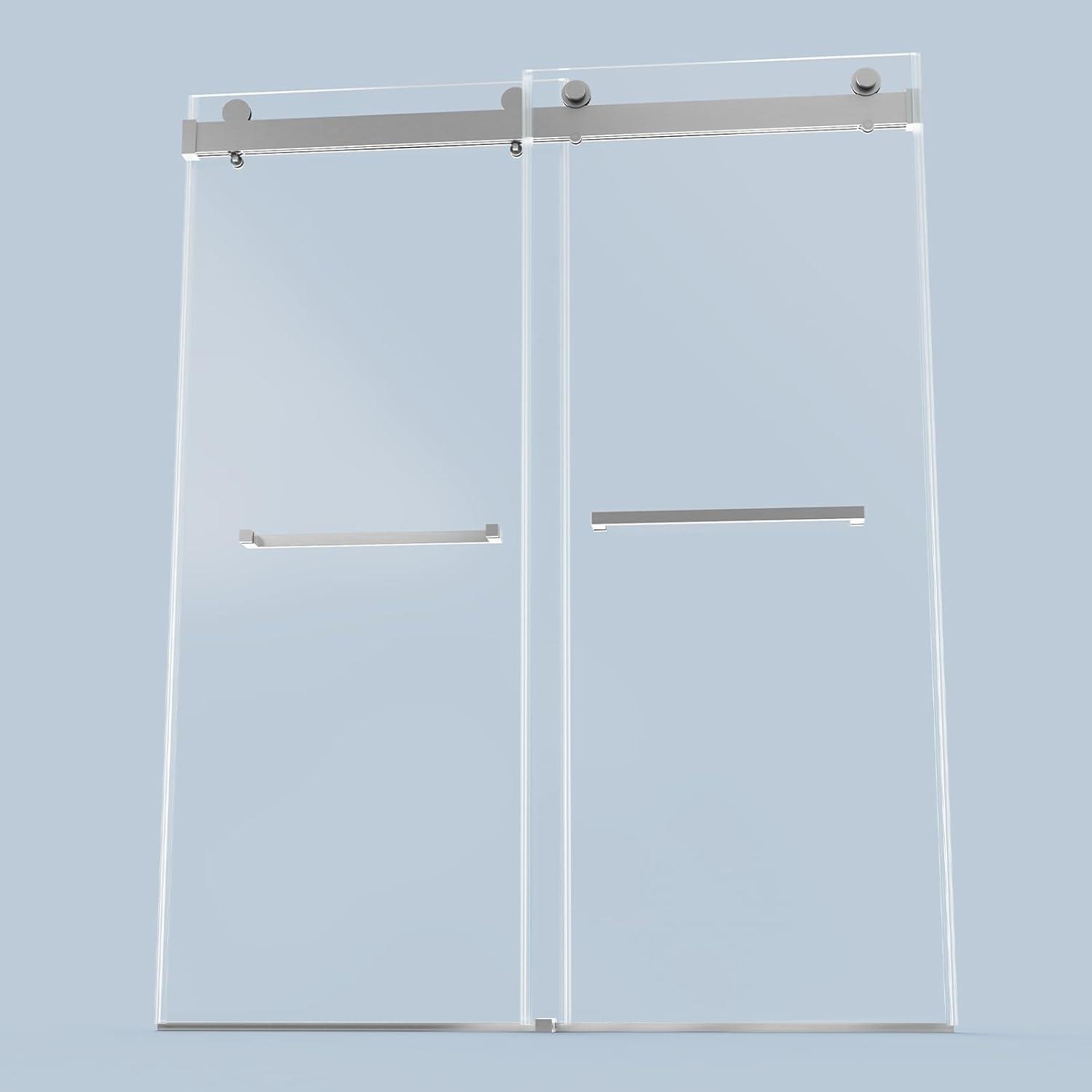 56-60"W x 76"H Dual Sliding Shower Door, Modern Style