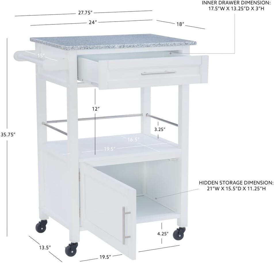 Mitchell Kitchen Cart Granite Top - Linon