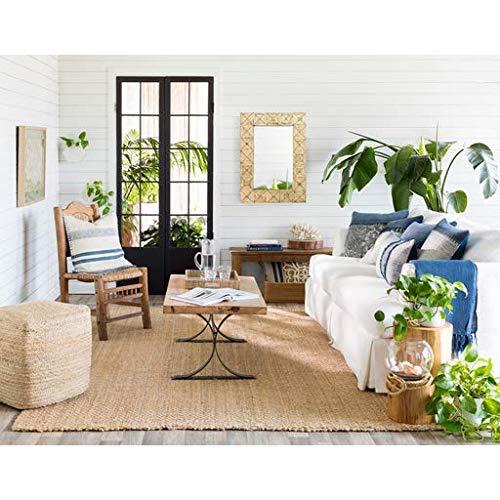 Surya POUF-101 Decorative Pouf, 18 by 18 by 18-Inch, Natural