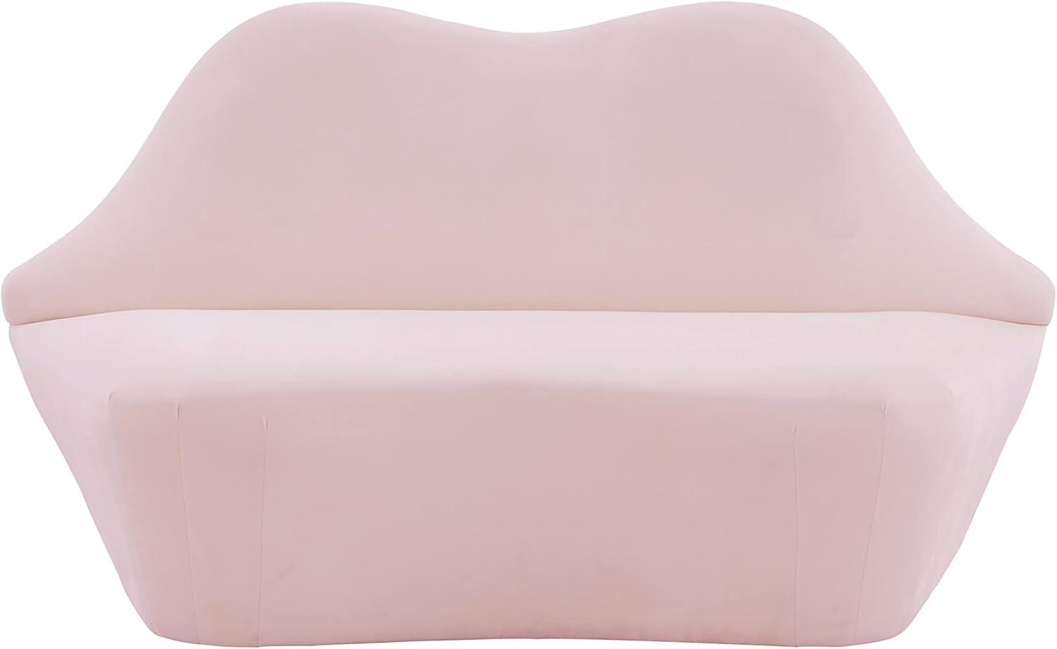 Levres Contemporary Blush Velvet 67'' Stationary Loveseat