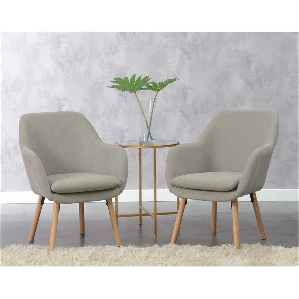 CLkPde Take a Seat Charlotte Accent Chair, 25.25" L x 26.75" W x 33.5" H, Pewter Gray Linen