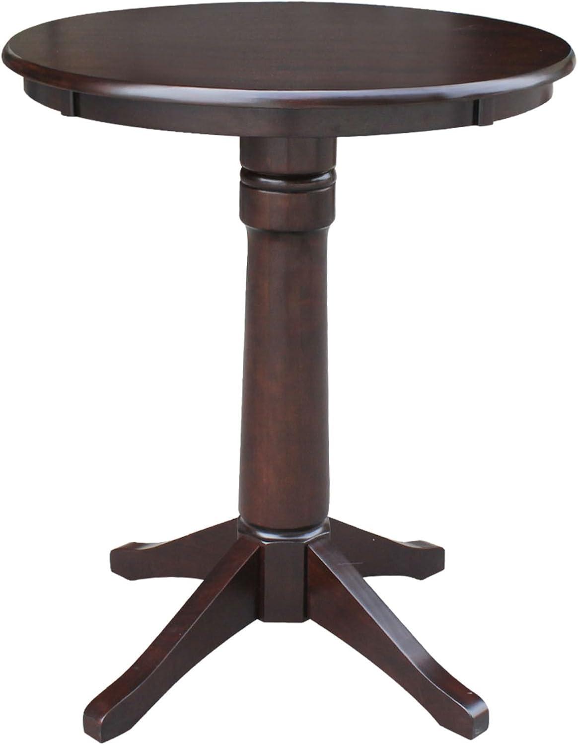 International Concepts 30" Round Top Pedestal Table-34.9" H, Rich Mocha