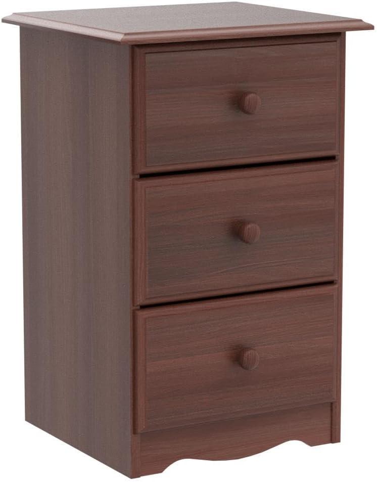 Copper Grove Palace Imports 100% Solid Wood 3-Drawer Nightstand with Metal or Wooden Knobs Mocha