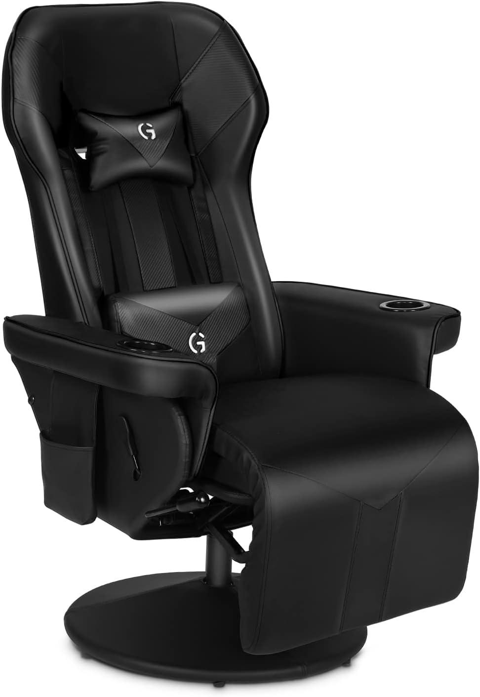 Queen Throne Video Gaming Chair Ergonomic Recliner Racing Chair, High Back Swivel Chair with Footrest and Adjustable Backrest, Lumbar Support, Headrest and Cupholders, Pink White