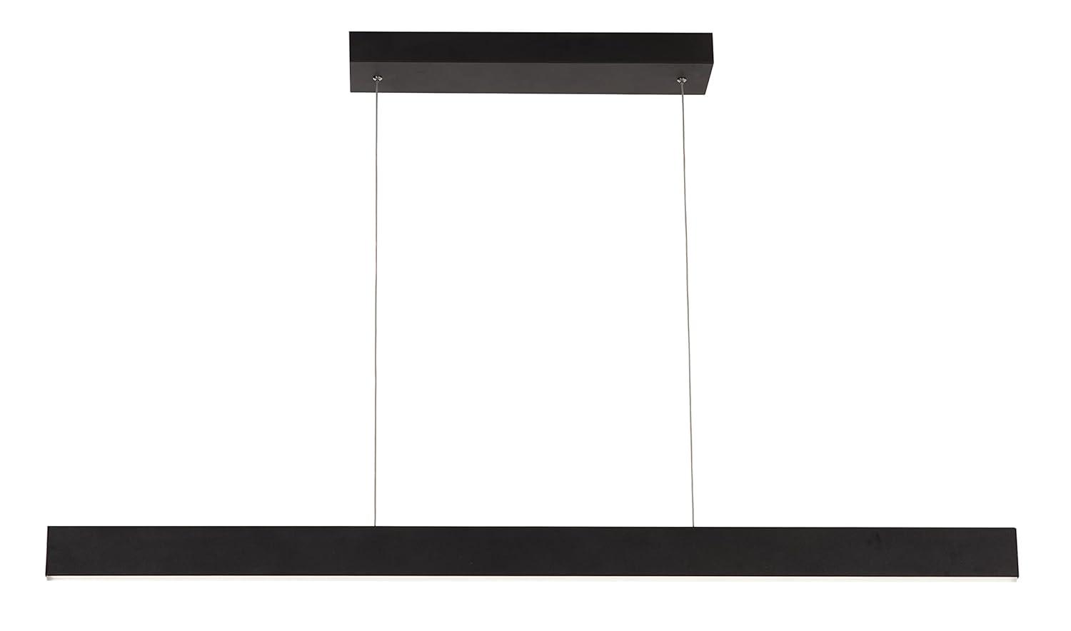 46" Black Aluminum Modern Linear LED Pendant Light
