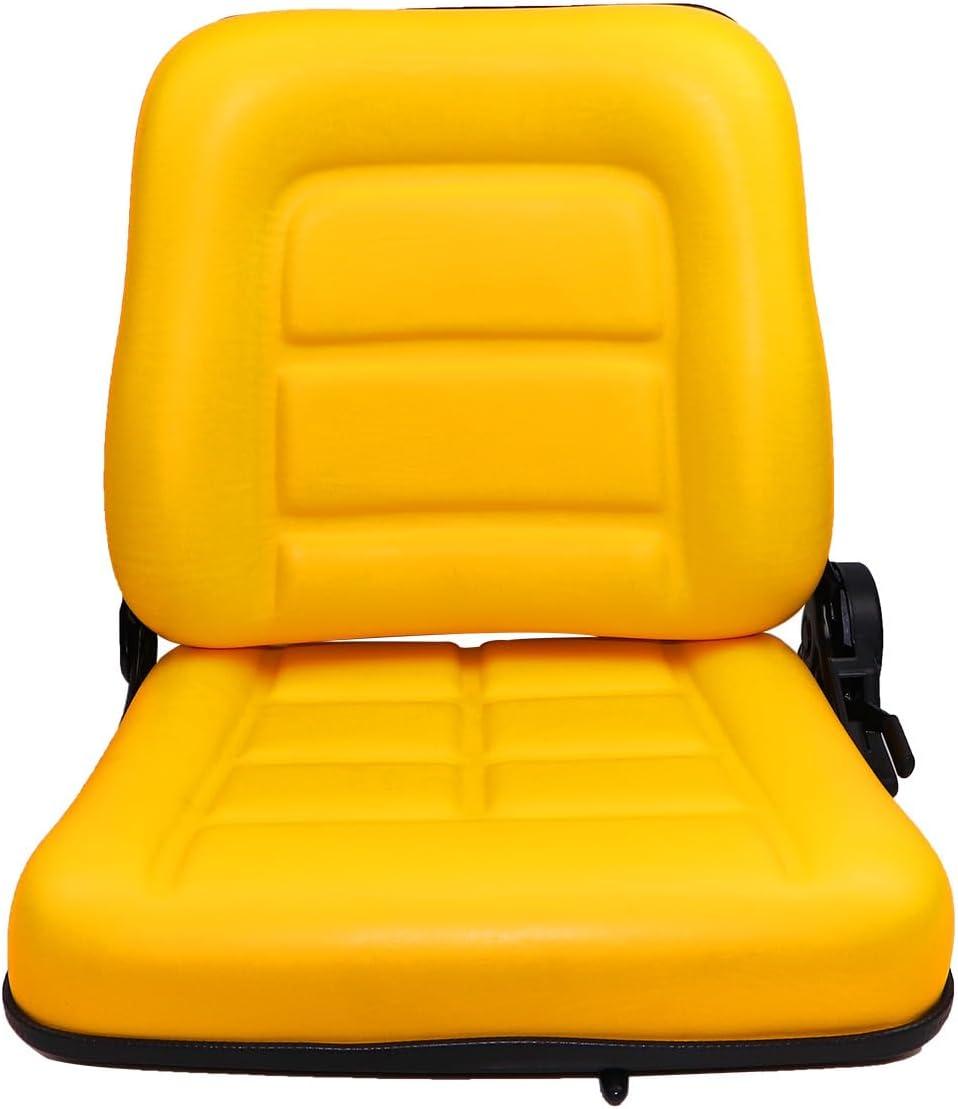 Black Adjustable PVC Forklift and Tractor Seat with Armrests