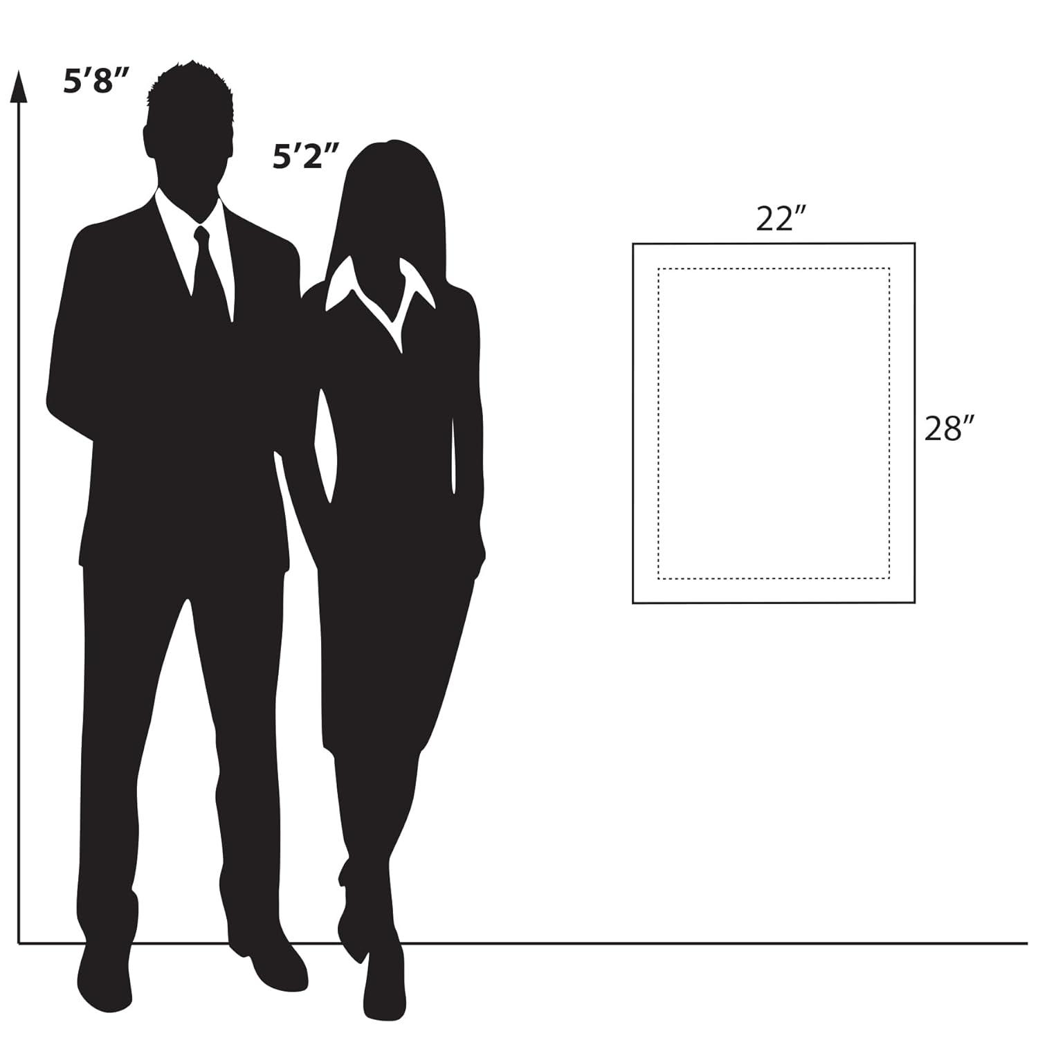 Azar Displays Floating Acrylic Wall Frame with Black Stand Off Caps: 18" x 24" Graphic Size, Overall Frame Size: 22" x 28"