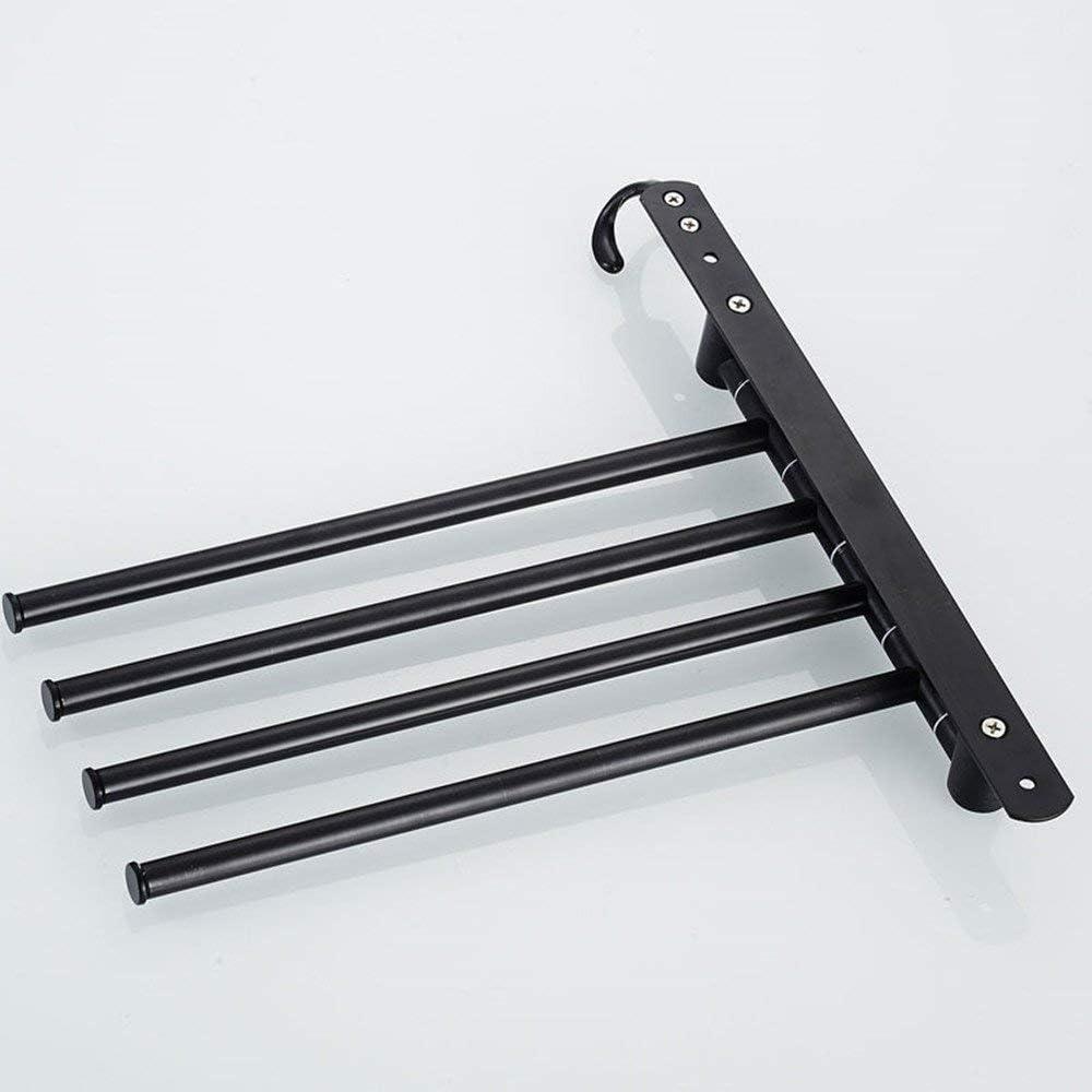 Oil Rubbed Bronze Towel Bars for Bathroom Wall Mounted Swivel Towel Rack Holder with Hooks 4-Arm