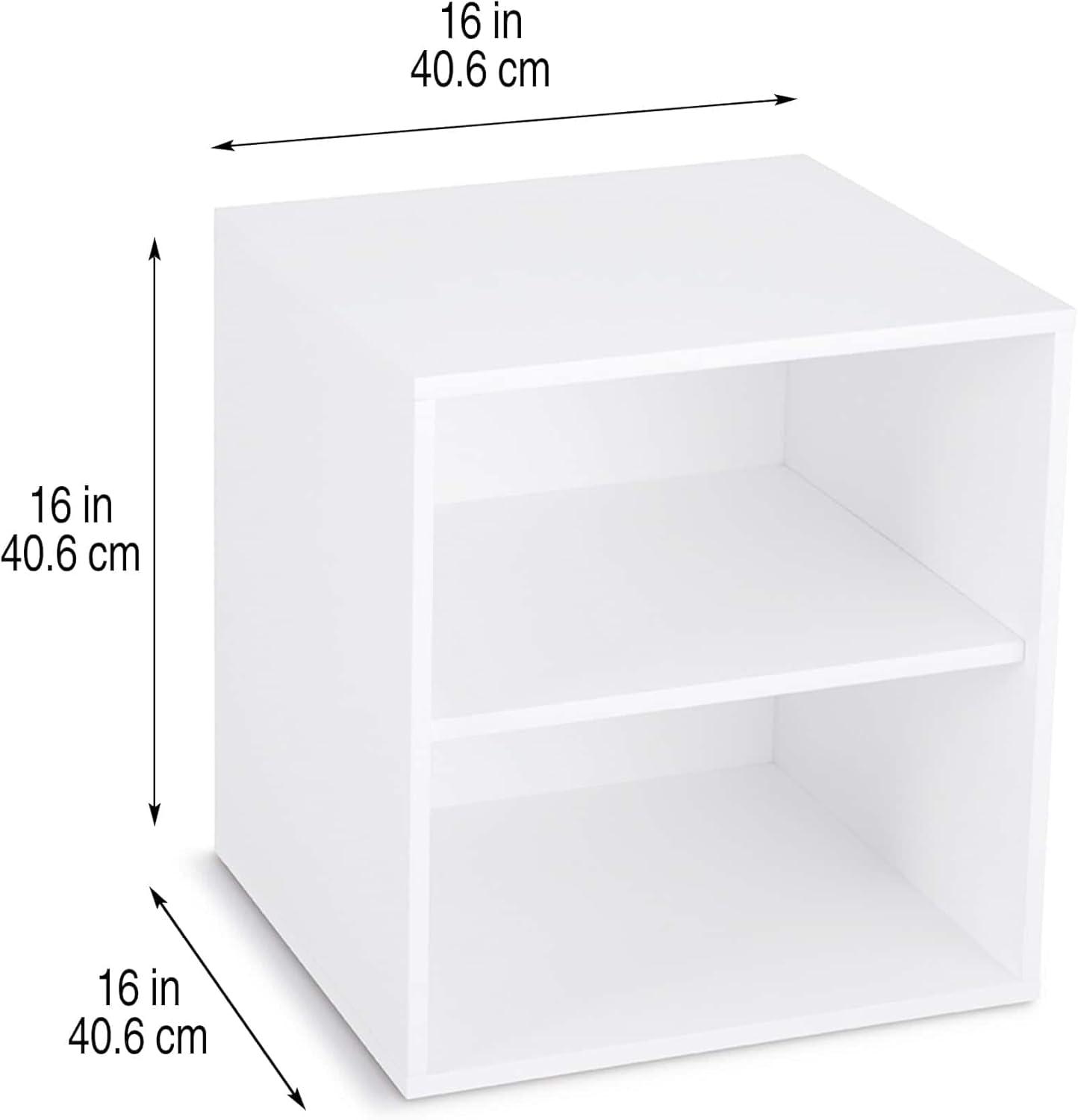 16" White Modular Cube with Shelf by Simply Tidy®