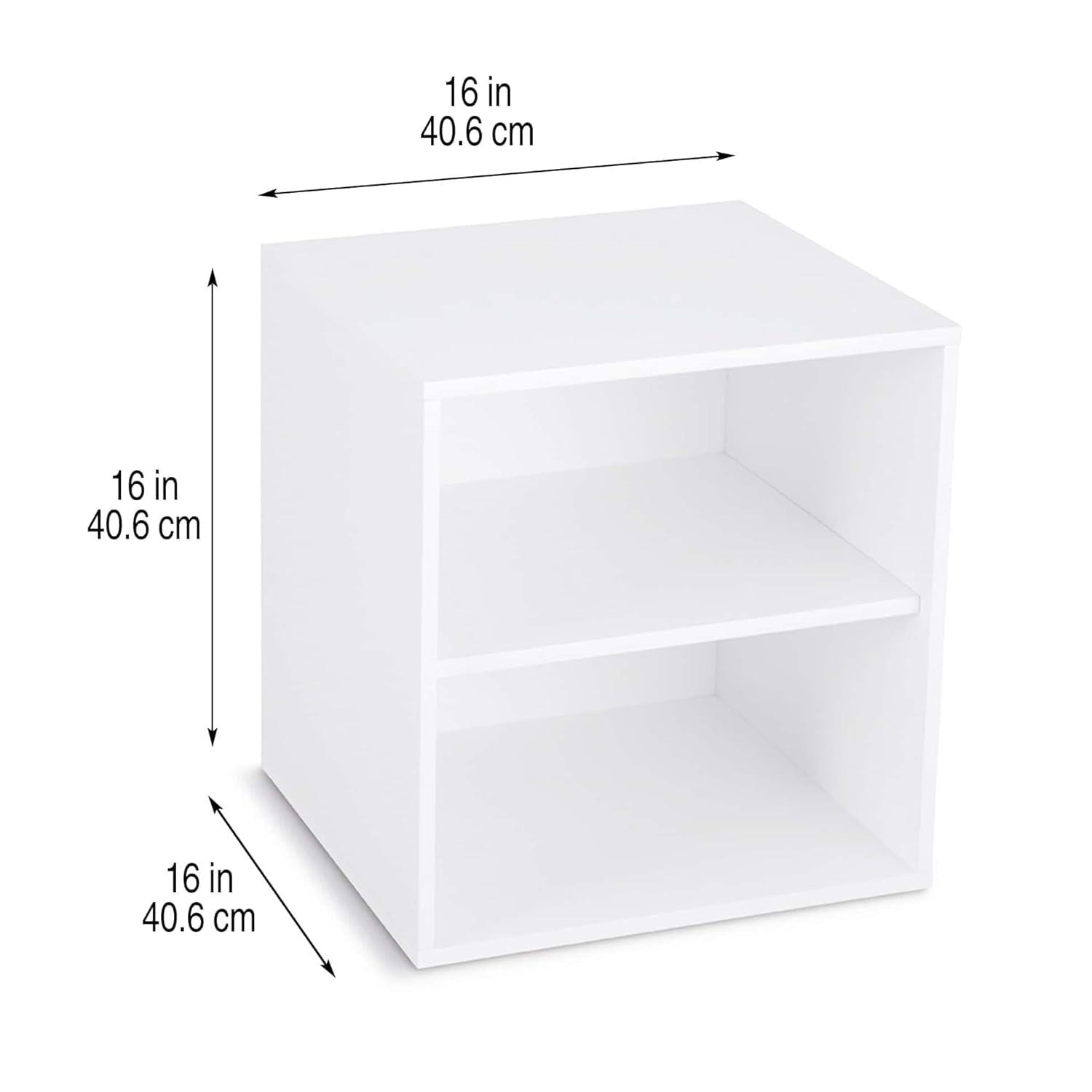 16" White Modular Cube with Shelf by Simply Tidy®