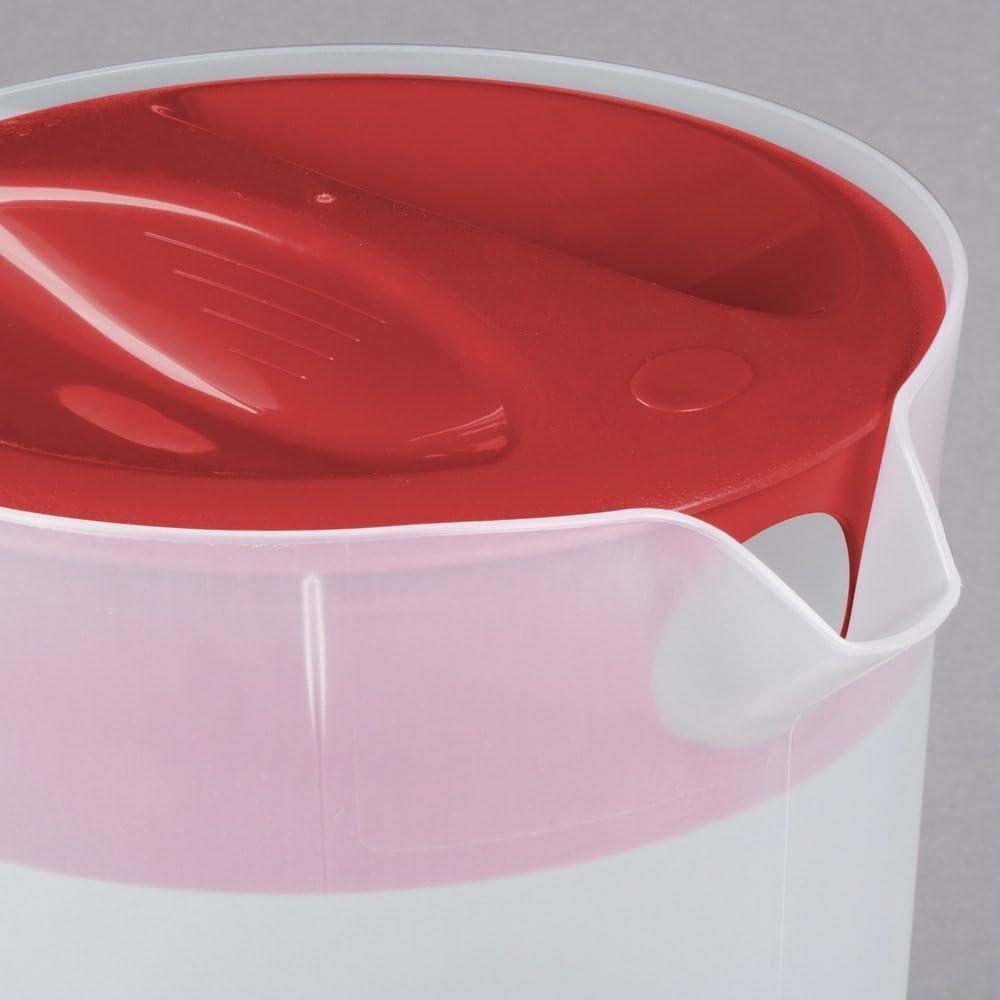 Rubbermaid Classic 1 Gallon Pitcher, 3-Position Lid, Easy Pour Red Lid