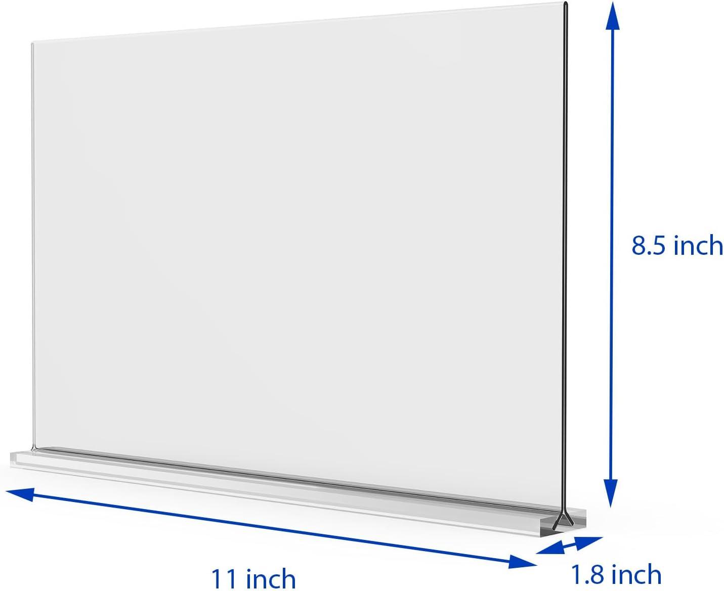 newnewshow Acrylic Sign Holder 5.5x8.5 Inch 3 Pack Horizontal T Shape Double-Sided Desktop Display Holder. (Optional 8.5x11 8.5x5.5 5x7 Horizontal and Vertical)
