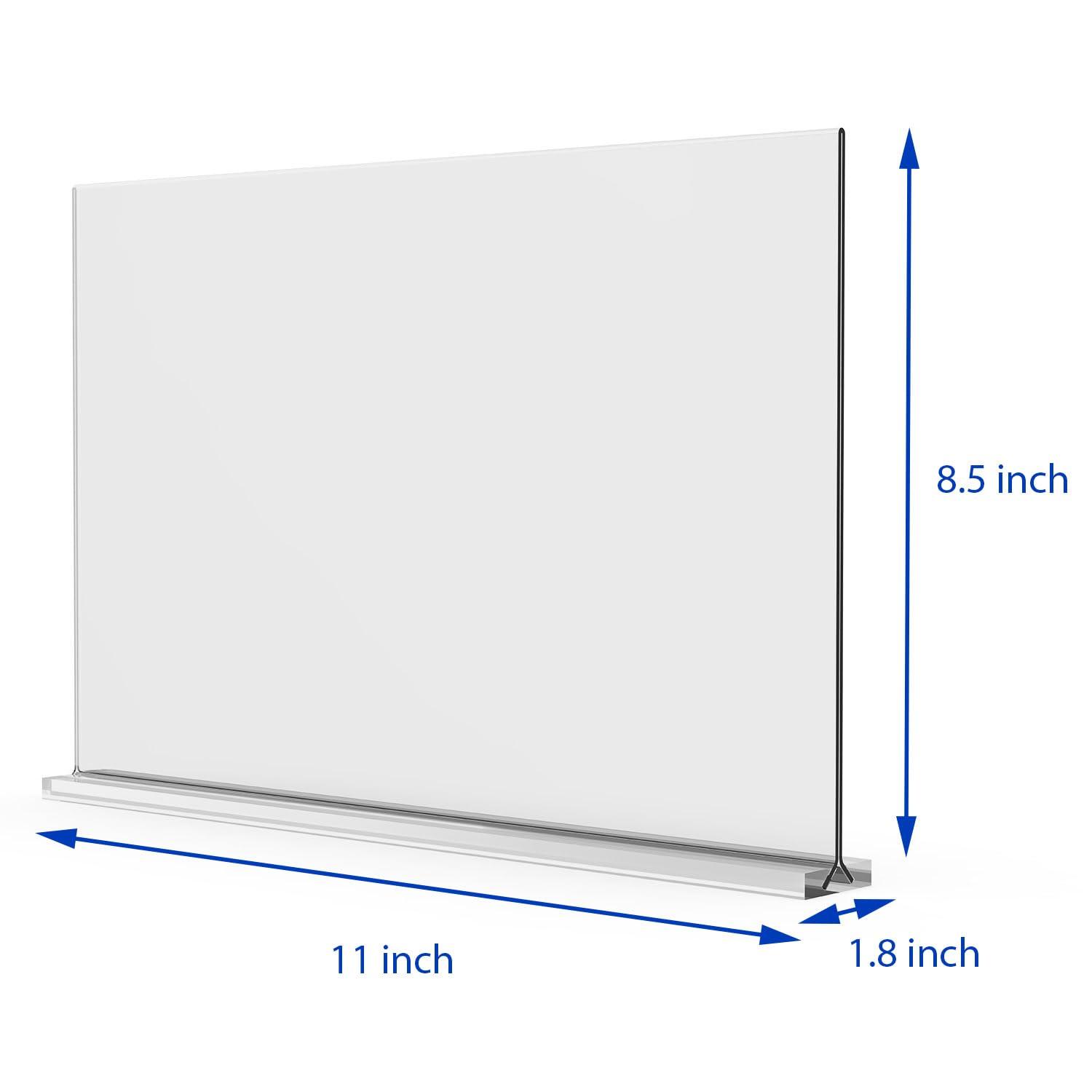 newnewshow Acrylic Sign Holder 5.5x8.5 Inch 3 Pack Horizontal T Shape Double-Sided Desktop Display Holder. (Optional 8.5x11 8.5x5.5 5x7 Horizontal and Vertical)